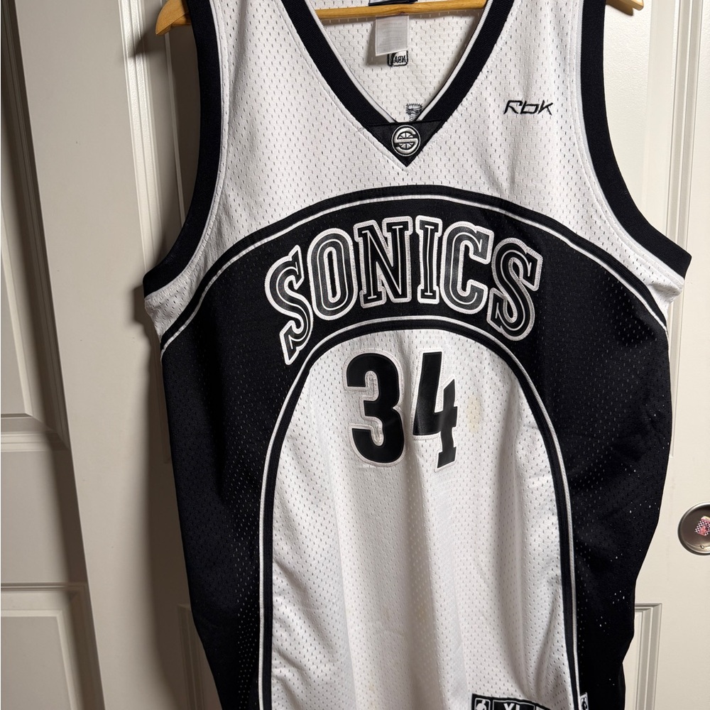 Ray Allen Seattle Super Sonics Jersey Reebok Size XL White And Black